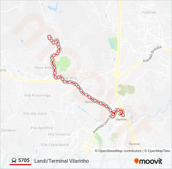 5705 Bus Line Map