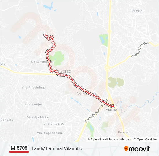 5705 Bus Line Map