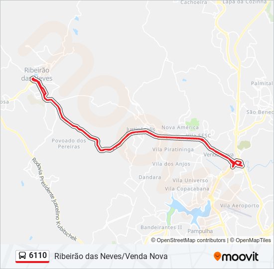 Mapa de 6110 de autobús