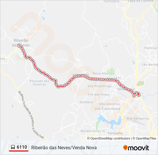 Mapa de 6110 de Ônibus