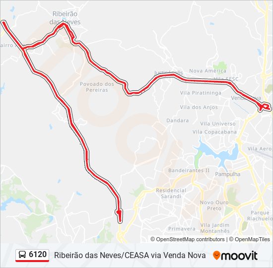 Mapa de 6120 de autobús