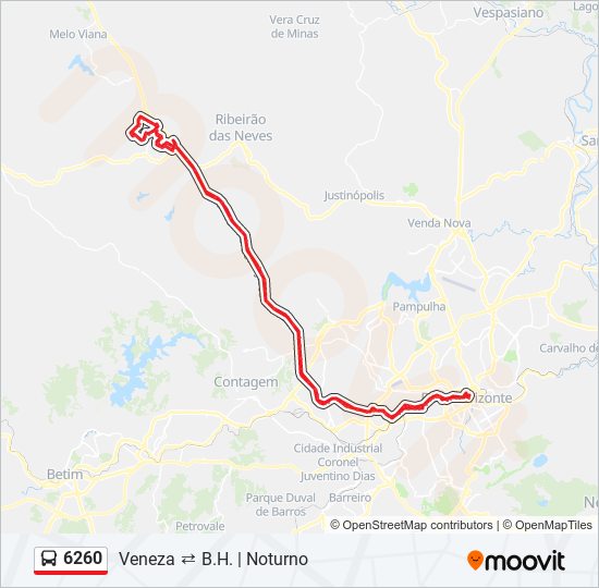 Mapa de 6260 de autobús