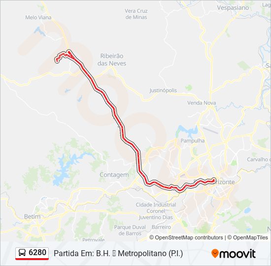 Mapa de 6280 de autobús