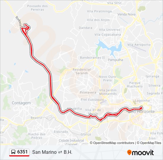 Mapa de 6351 de autobús