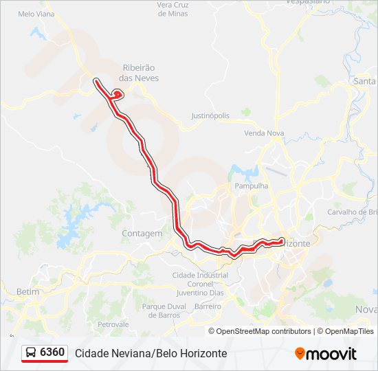 Mapa de 6360 de autobús