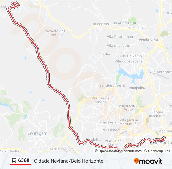 Mapa de 6360 de autobús