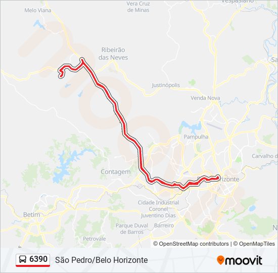 Mapa de 6390 de autobús