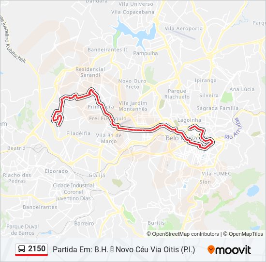 Mapa de 2150 de autobús