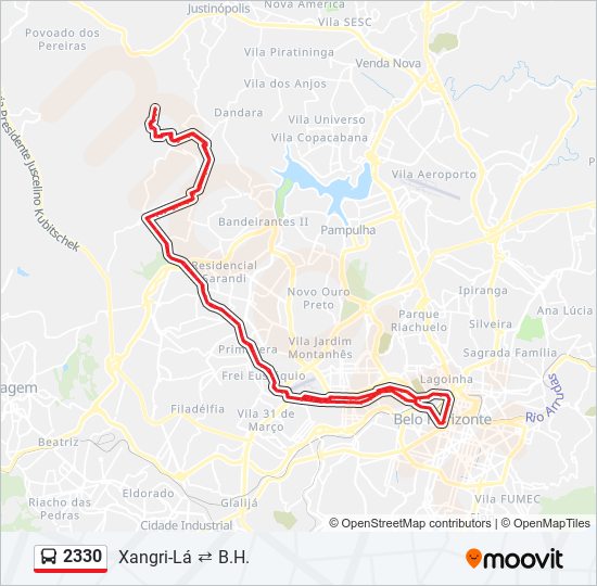 Mapa de 2330 de autobús