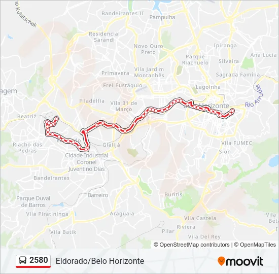 2580 Bus Line Map