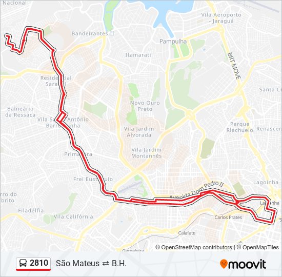 Mapa de 2810 de autobús