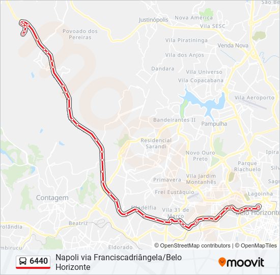 Mapa de 6440 de autobús