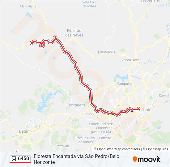 Mapa de 6450 de autobús