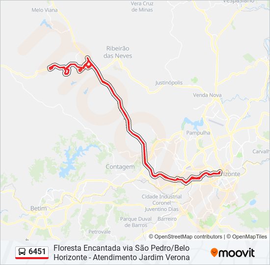 6451 bus Line Map