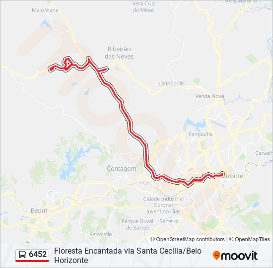 6452 bus Line Map