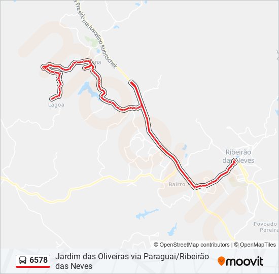 Mapa de 6578 de autobús