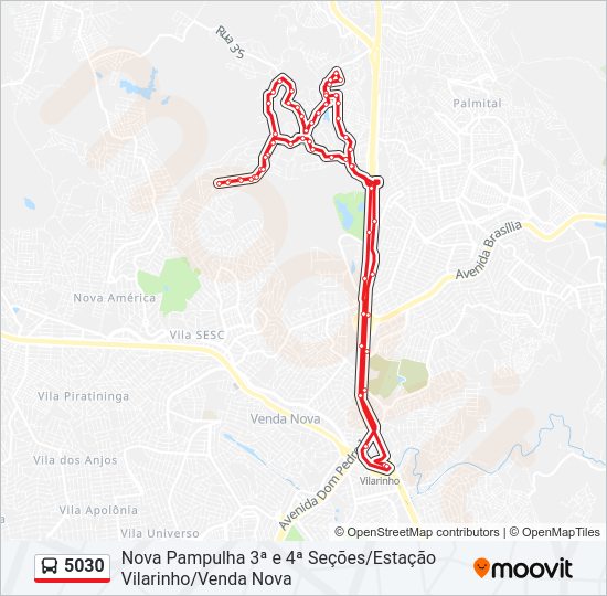 Mapa de 5030 de autobús