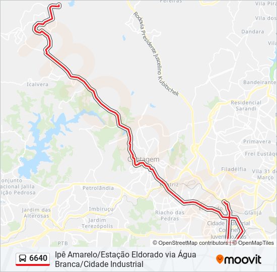 Rota da linha 6640: horários, paradas e mapas - Partida Em