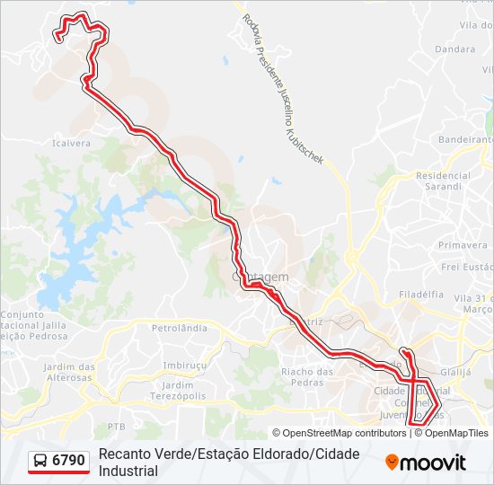 Mapa de 6790 de autobús