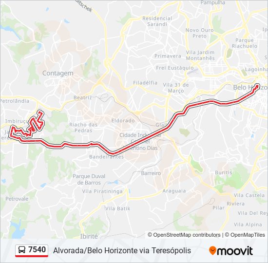 Mapa de 7540 de autobús