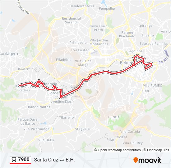 Mapa de 7900 de autobús