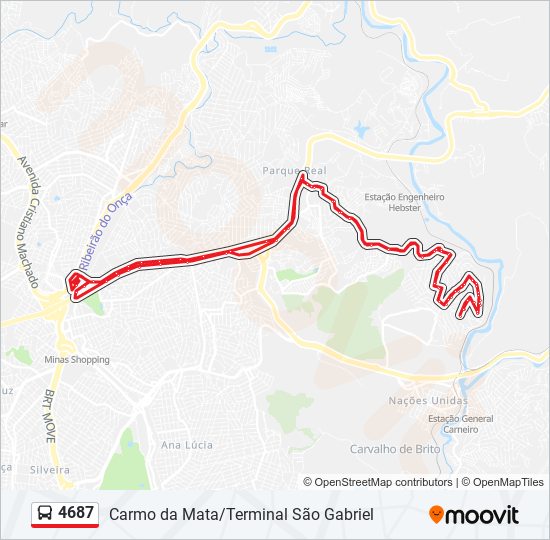 Mapa de 4687 de autobús