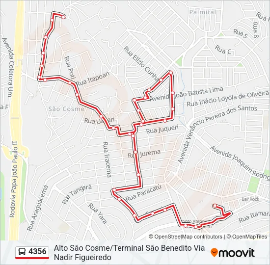 4356 Bus Line Map