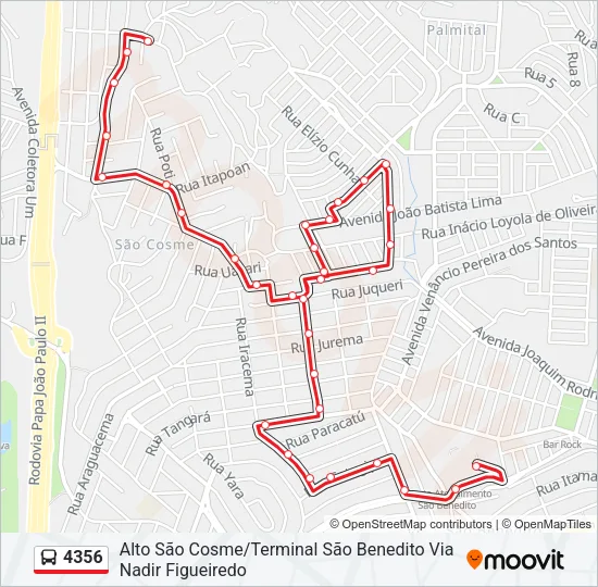 4356 Bus Line Map