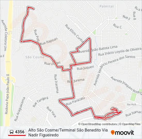 4356 Bus Line Map