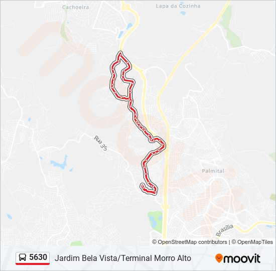 Mapa de 5630 de autobús