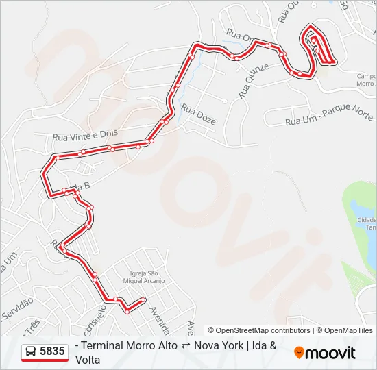 5835 Bus Line Map