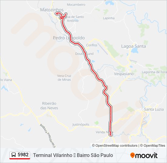 Mapa de 5982 de autobús