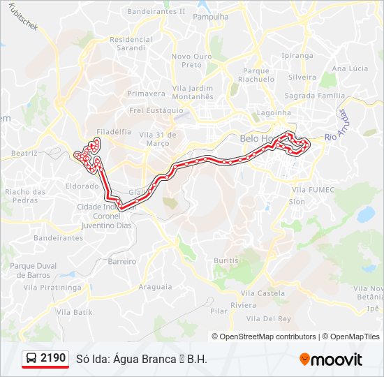 Mapa de 2190 de autobús