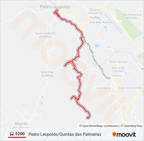 Mapa de 5200 de autobús