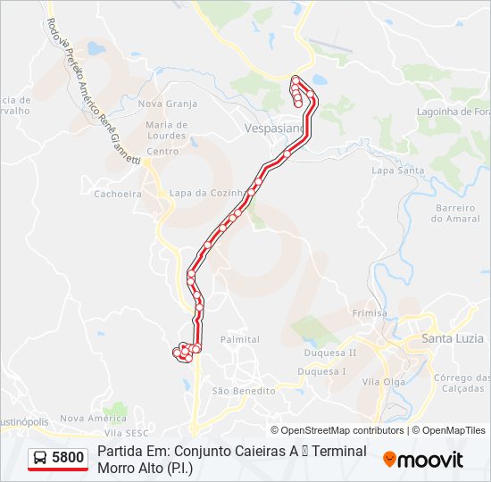 5800 Route: Schedules, Stops & Maps - Partida Em: Conjunto Caieiras A ...