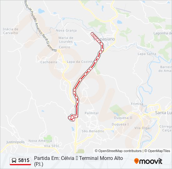 5815 Route: Schedules, Stops & Maps - Partida Em: Célvia Terminal Morro ...