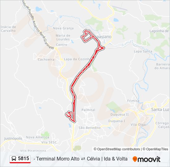 Mapa de 5815 de autobús