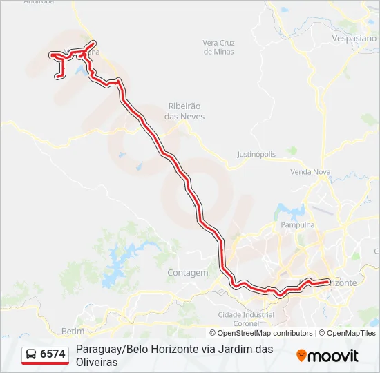 6574 Bus Line Map