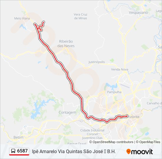 6587 bus Line Map