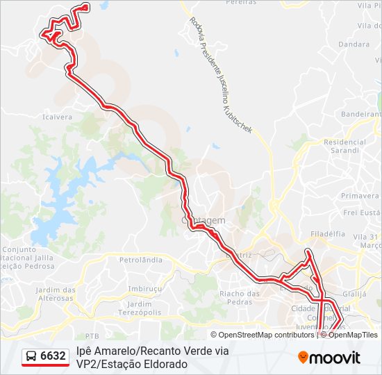 Mapa de 6632 de autobús