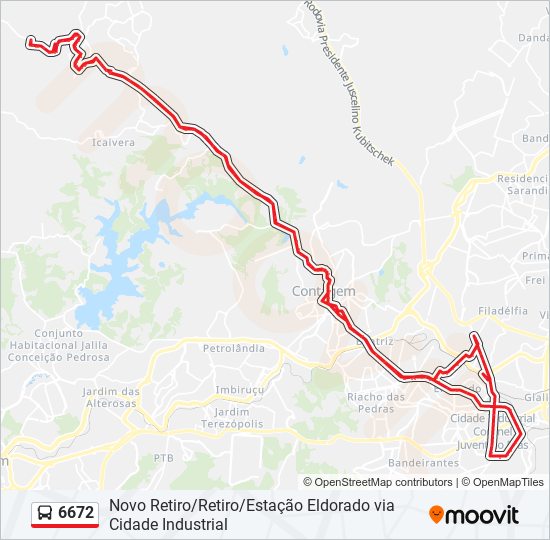 Mapa de 6672 de autobús