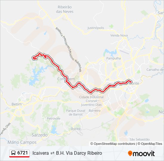 Mapa de 6721 de autobús