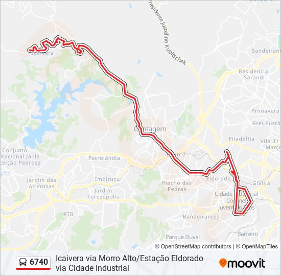 Mapa de 6740 de autobús