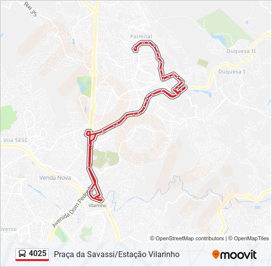 Mapa de 4025 de autobús