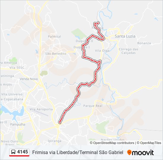 Mapa de 4145 de autobús