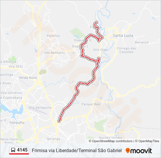 Mapa de 4145 de autobús