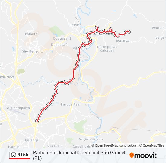 Mapa de 4155 de autobús