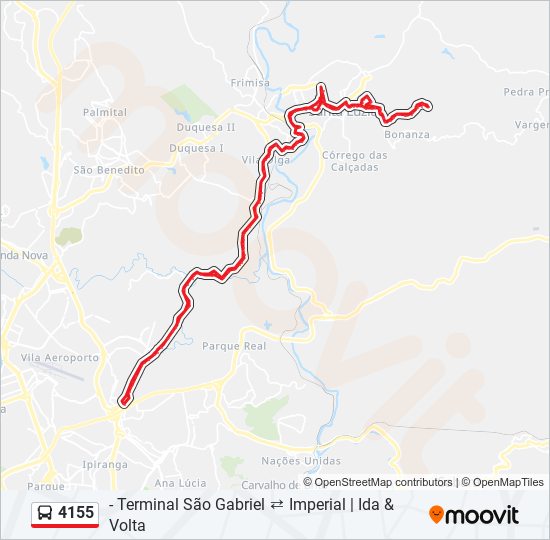 Mapa de 4155 de autobús