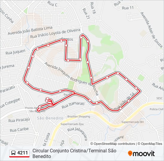 Mapa de 4211 de autobús