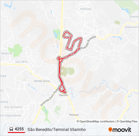 Mapa de 4255 de autobús